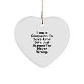 Funny Counselor Gifts from Friends for Counselors - Heart Ornament with Inspirational Quote - Image 1